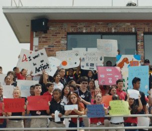 crowd of supporters